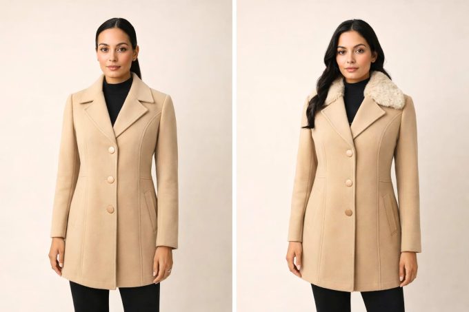 Double Breasted Grey Woolen Coat - Image 4